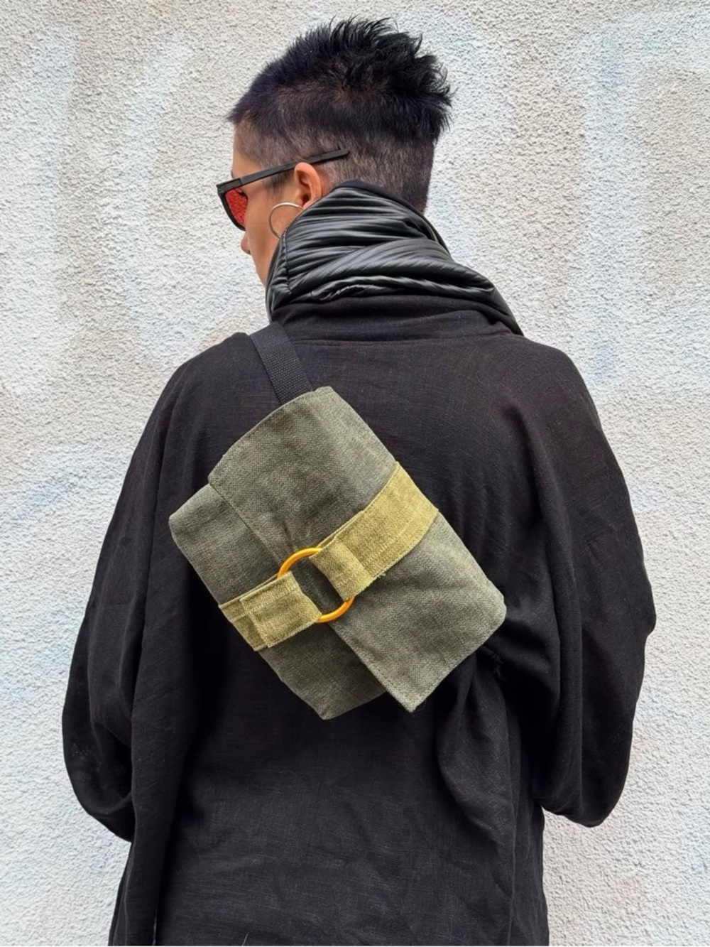 Koatye Waxed Cotton Brown Waxed Canvas Hip Bag - Travel, Festival Fanny Pack